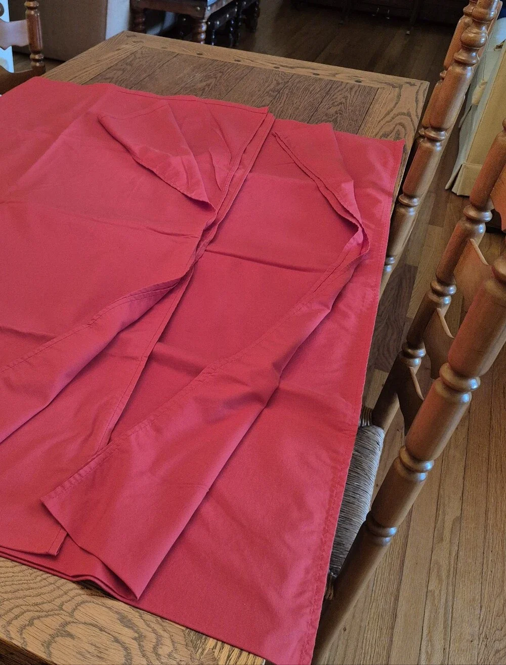 2 Bright Red Fabric Tablecloths - 100